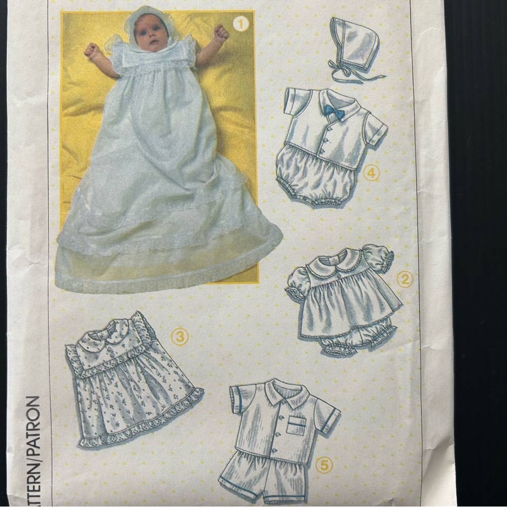 Simplicity Christening Wardrobe Pattern‎ Set - Picture 2 of 8